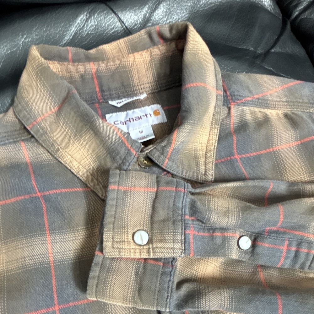 Men's Carhartt Rugged Flex Relaxed Fit Midweight Flannel Plaid M